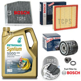 FOR MERCEDES A180D W176 1.5 FULL BOSCH SERVICE KIT + 5LTR PETRONAS DM 5000