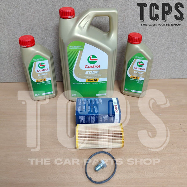 TO FIT AUDI RS3 2.5 TFSI MK3 BOSCH SERVICE KIT 7L CASTROL BOSCH OIL FILTER PLUG