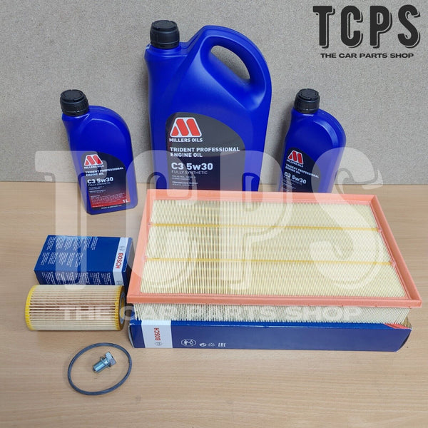 FOR AUDI RS3 2.5 TFSI 8V OE SERVICE KIT 7L MILLERS OIL & BOSCH AIR OIL SUMP PLUG