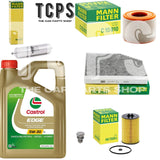 FOR AUDI A6 4G 2.0 TDI 2018+ COMPLETE MANN FILTER SERVICE KIT & 5L CASTROL OIL