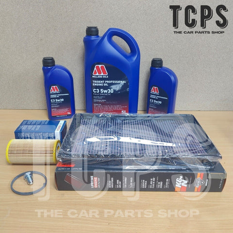 FOR AUDI RS3 2.5 TFSI 8V K&N SERVICE KIT 7 LITRES MILLERS 5W30 + K&N AIR FILTER
