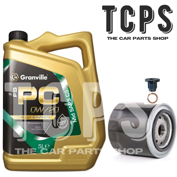 FITS VAUXHALL GRANDLAND X D12XHT 1.2 2017+ OIL CHANGE SERVICE KIT 5L 0W20 OIL
