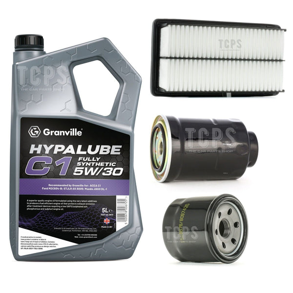 FOR MAZDA 6 MK2 2.2 CITD 2007+ 5L 5W30 OIL & AIR OIL FUEL FILTERS SERVICE KIT