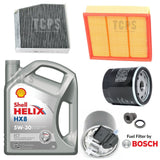 FOR MERCEDES A180D W176 1.5 COMPLETE SERVICE KIT 5LTR SHELL HX8 5W30 & FULL KIT