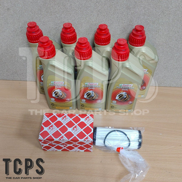 FOR AUDI RS3 2.5 MK2 8P GEARBOX SERVICE KIT 7L CASTROL DCT FLUID + FEBI FILTER