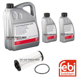 FOR AUDI RS3 2.5 MK2 8P GEARBOX SERVICE KIT 7L FEBI DCT FLUID & NEW OIL FILTER