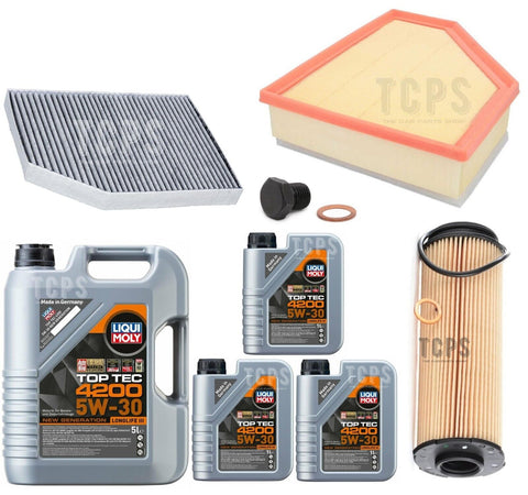 FOR BMW M340i 3.0 G20 AIR OIL CABIN FILTER SERVICE KIT WITH 8L LIQUI MOLY 5W30