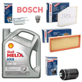 WITH 5L SHELL HX8 FULL BOSCH SERVICE KIT FOR AUDI A3 2.0 TFSI PETROL MK2
