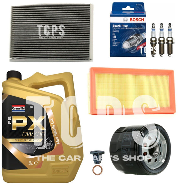 FOR VAUXHALL CROSSLAND X ELITE 2020+ 1.2 PETROL 5L 0W30 AIR OIL CABIN & PLUGS