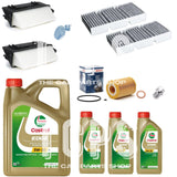 FOR MERCEDES GL350 166 3L CDI 2012+ AIR OIL CABIN FILTER SERVICE KIT 8L CASTROL