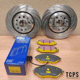 FOR VW GOLF MK5 GTI PERFORMANCE GROOVED FRONT BRAKE DISCS 312MM + FRONT EBC PADS