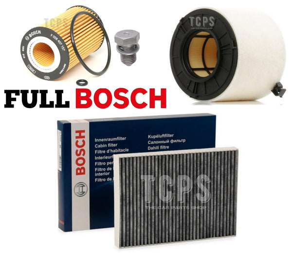FOR AUDI Q5 2.0 TDI MK2 BOSCH FILTER SERVICE KIT AIR OIL CARBON CABIN PLUG