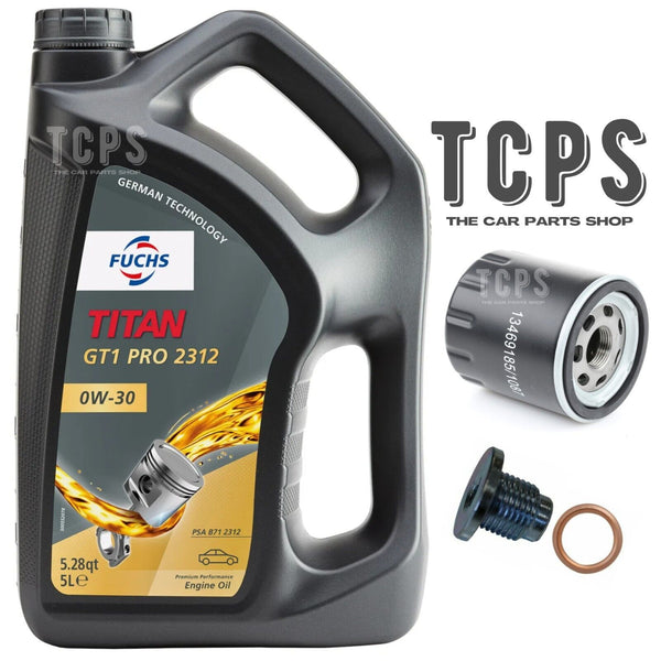 FOR CITROEN DS3 1.2 PURETECH MK1 OIL CHANGE SERVICE KIT 5L 0W30 & FILTER & PLUG