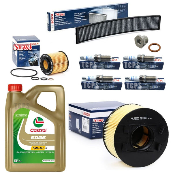 FOR BMW 330CI COUPE E46 BOSCH SERVICE KIT 5L CASTROL & AIR OIL POLLEN & PLUGS