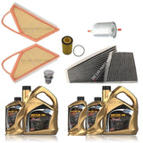 FOR BENTLEY CONTINENTAL GT 6.0 MK1 COMPLETE SERVICE KIT 13L OIL & FOUR FILTERS