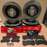 FOR MERCEDES C63 PREMIUM S205 APEC HIGH CARBON DRILLED BRAKE DISCS PADS SENSORS