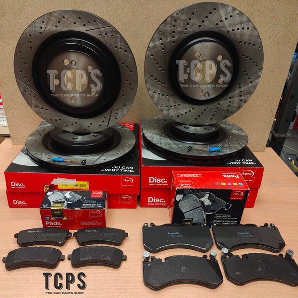 FOR MERCEDES C63 PREMIUM S205 APEC HIGH CARBON DRILLED BRAKE DISCS PADS SENSORS