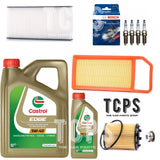 FOR CITROEN C5 2L PETROL 2001+ FULL SERVICE KIT 5L CASTROL AIR OIL CABIN PLUGS