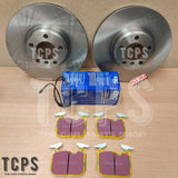 FOR BMW M135i F20 15-16 BRAKE DISCS FRONT 340MM & EBC YELLOW STUFF PADS SENSORS
