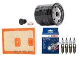 FITS SEAT LEON 1.4 TSI MK3 SERVICE KIT OIL & AIR FILTER WITH 4 X BOSCH  PLUGS OE