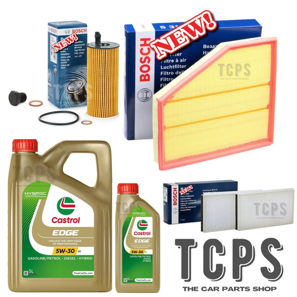 FOR BMW 5 SERIES 2.0 520d BOSCH SERVICE KIT 6L CASTROL AIR POLLEN OIL FILTER