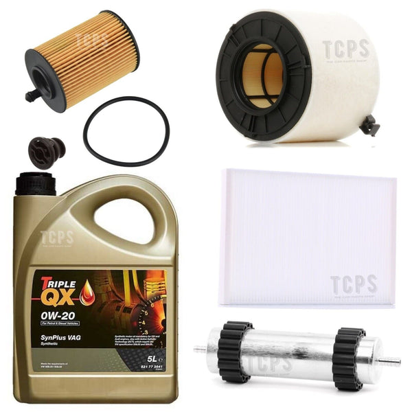 FOR AUDI A4 MK5 2.0 TDI MHEV B9 FULL SERVICE KIT 4 FILTERS & SUMP PLUG 5L 0W20