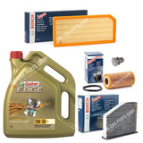FOR AUDI A3 TFSI MK2 8P BOSCH SERVICE KIT 5L CASTROL EDGE AND AIR OIL CABIN PLUG
