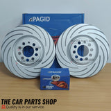 FOR MERCEDES E-CLASS E220 CDI A207 PAGID REAR GROOVED DISCS 300MM + PADS SENSOR