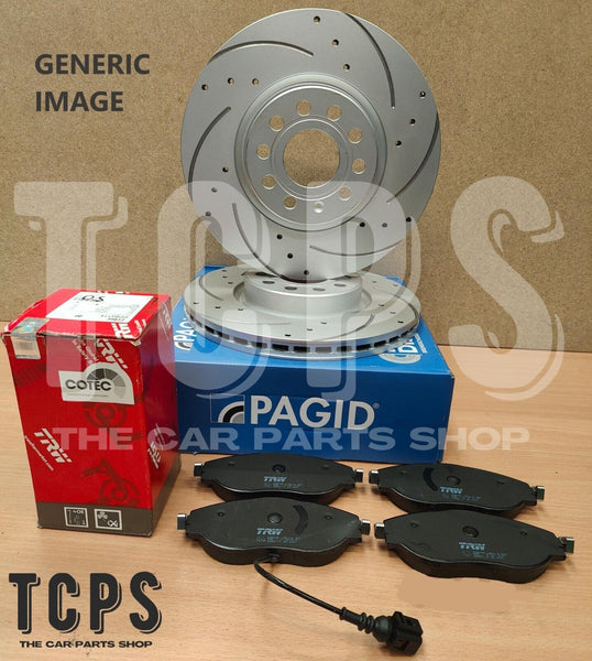 FOR VAUXHALL INSIGNIA 2.0 CDTI SRI MK1 DRILLED GROOVED PAGID FRONT DISCS TRW PAD