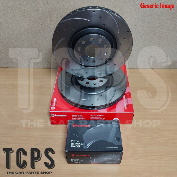 FOR VAUXHALL INSIGNIA 2.0 CDTI MK1 BREMBO DRILLED GROOVED FRONT DISCS 296MM PADS