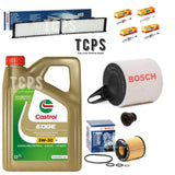 FOR BMW 320i M SPORT 5L CASTROL BOSCH AIR OIL CABIN FILTER SERVICE KIT NGK PLUGS