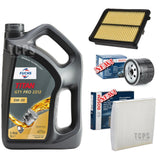 AIR OIL CABIN SERVICE KIT & 5L FUCHS 0W30 OIL FOR HONDA CIVIC 1.6 I-DTEC MK10
