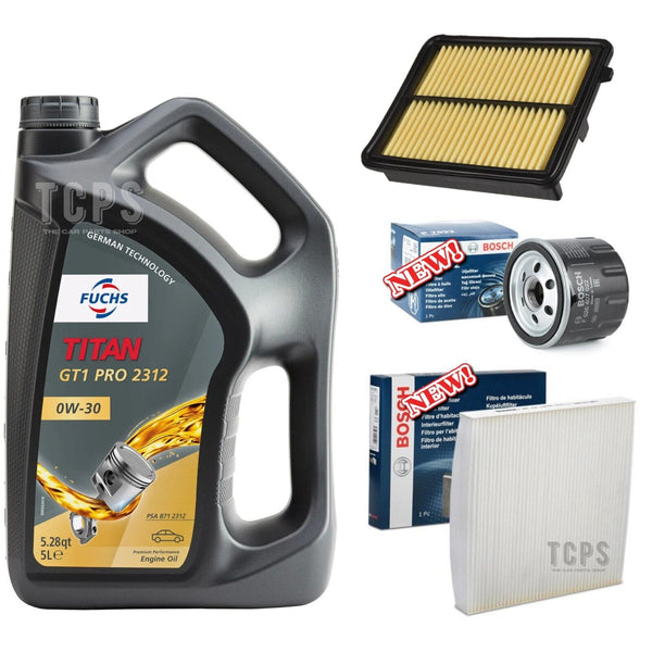 AIR OIL CABIN SERVICE KIT & 5L FUCHS 0W30 OIL FOR HONDA CIVIC 1.6 I-DTEC MK10