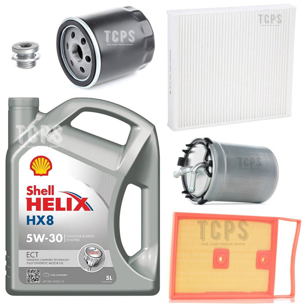 FOR SEAT TOLEDO 1.4 TDI MK4 FULL SERVICE KIT 5L SHELL HX8 + AIR FUEL OIL POLLEN