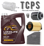 FOR AUDI A3 8P MK2 1.4 TFSI FULL SERVICE KIT 5L MANNOL 5W30 & AIR OIL CABIN FUEL