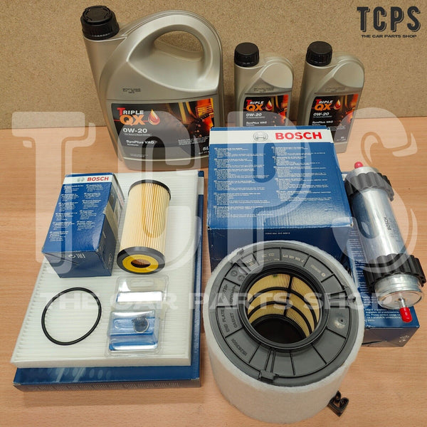 FOR AUDI A4 ALLROAD 3.0 TDI V6 B9 FULL BOSCH SERVICE KIT WITH TRIPLE QX 0W20 7L