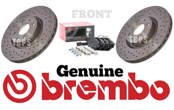 FOR ABARTH 500 595 1.4 TROFEO MK1 BREMBO DRILLED FRONT DISCS 284MM & PADS