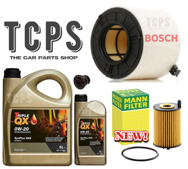 FOR AUDI A4 2.0 35 TDI MK5 SERVICE KIT 6L 0W20 & BOSCH AIR & MANN OIL PLUG