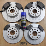 FOR AUDI A3 1.5 35 TFSI 8Y MK4 COATED FRONT & REAR BRAKE DISCS AND PADS