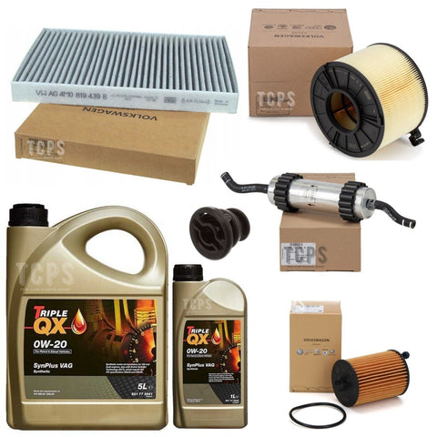 FOR AUDI Q5 2.0 TDI MHEV DTPA GENUINE SERVICE KIT 6L 0W20 & 4 GENUINE FILTERS