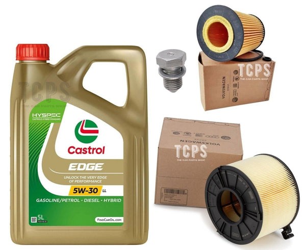FOR AUDI A4 MK5 2.0 TDI (B9) GENUINE  SERVICE KIT 5L CASTROL & AIR OIL FILTER