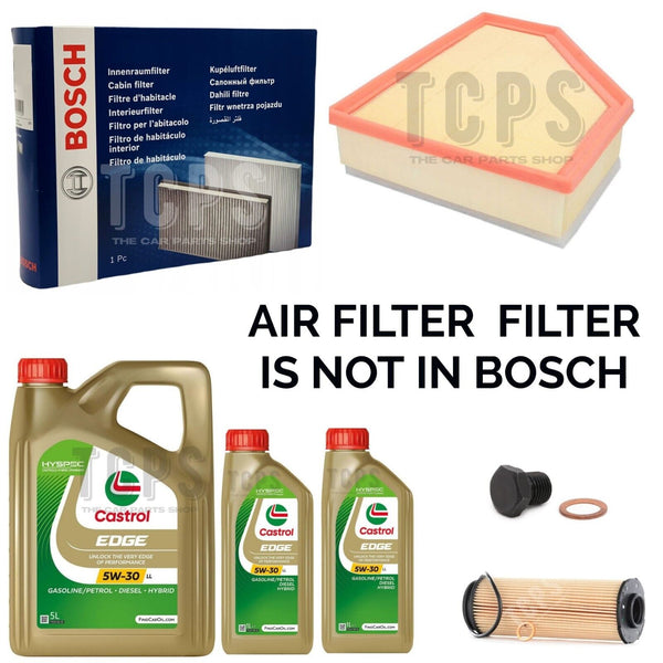 FOR BMW 3 SERIES 330D M SPORT G20 BOSCH SERVICE KIT 7L CASTROL & AIR OIL CABIN