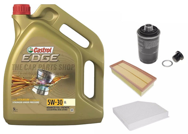 FOR AUDI A5 2.0 TFSI 11/08 - 03/12 FULL SERVICE KIT 5L CASTROL AIR OIL CABIN