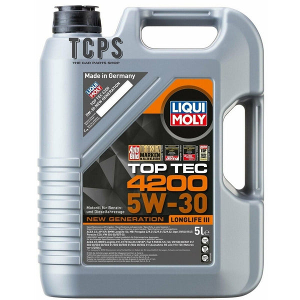 5 LITRES LIQUI MOLY TOP TEC 4200 5W30 LONGLIFE ENGINE OIL BRAND NEW