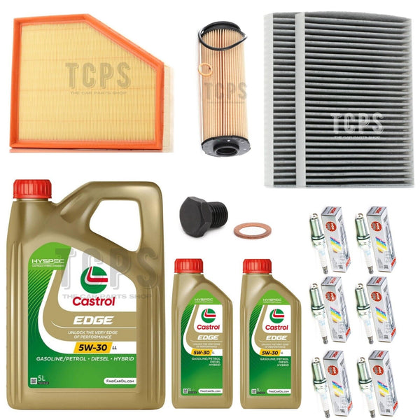 FOR BMW 540i 3.0 G31 2017+ FULL FILTER SERVICE KIT +7L CASTROL WITH NGK PLUGS OE