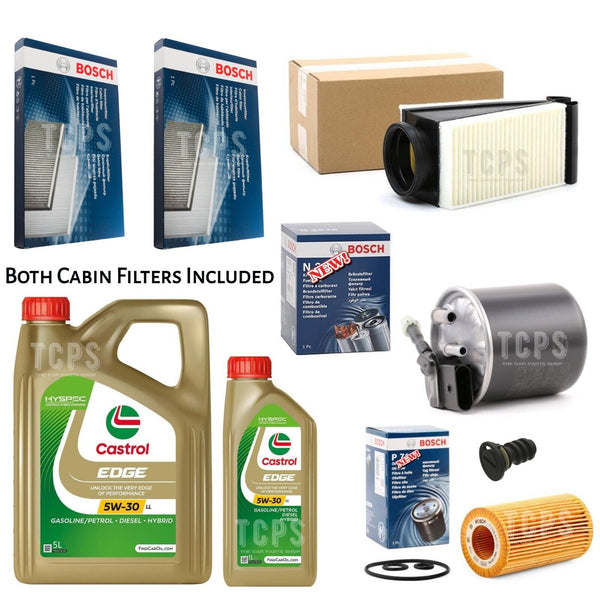 FOR MERCEDES C220D W205 BOSCH SERVICE KIT 6L CASTROL OIL & BOSCH FILTERS KIT
