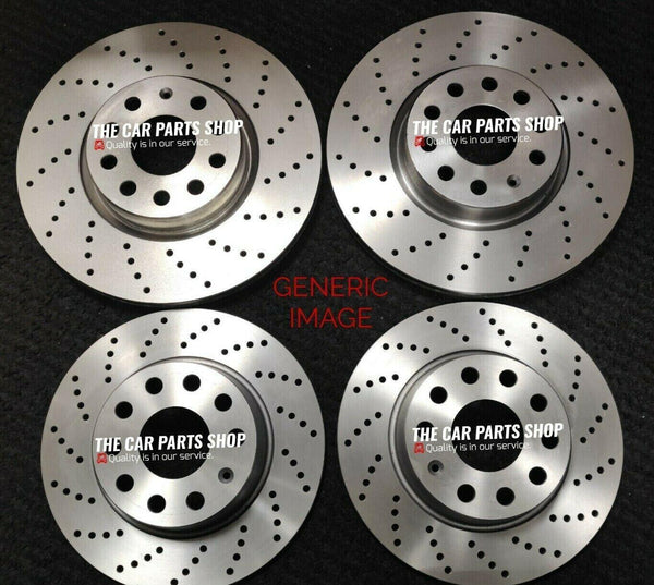 FOR VW GTI TSI MK7 DRILLED FRONT & REAR BRAKE DISCS ONLY NEW