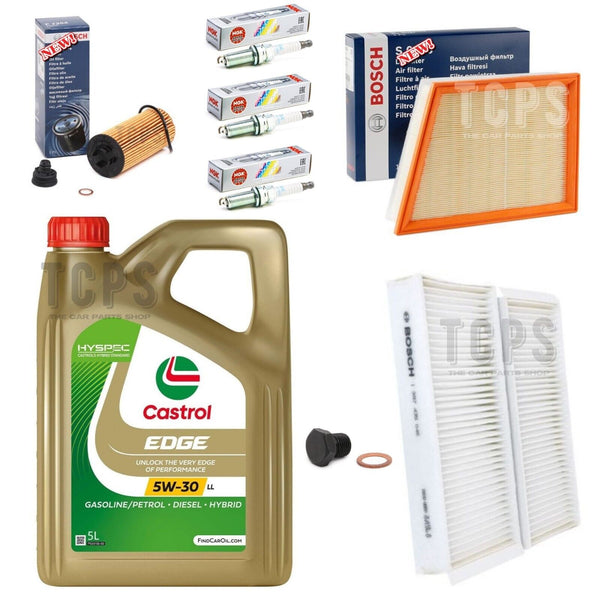 FITS BMW 218i MSPORT F45 FULL BOSCH SERVICE KIT 5L CASTROL NGK IRIDIUM PLUGS X3