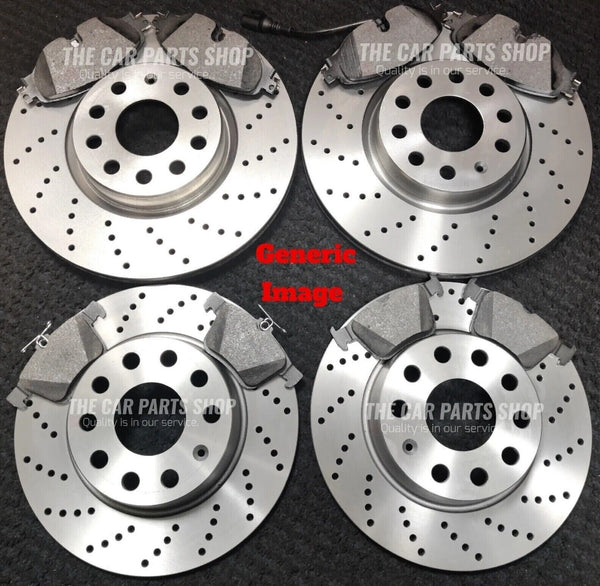 FOR BMW 1 SERIES 118D E87 DRILLED FRONT REAR BRAKE DISCS AND PADS SENSORS