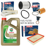 FOR VAUXHALL VIVARO 1.5 TURBO MK2 BOSCH SERVICE KIT 4L CASTROL 0W20 FILTERS